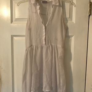 Lola | White High-Low Sheer Top